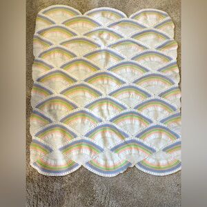 Hand crocheted Rainbow Blanket. Beautiful and in excellent condition